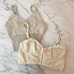 Brandy Melvile/Beige Knit Top